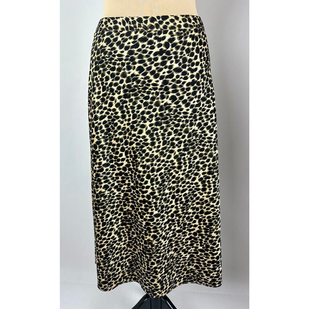 J. Crew Size Large XL Cheetah Animal Print Midi Slip Skirt Elastic Waist Y2K NWT